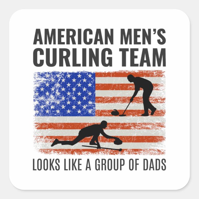 Curling Ice sport Stone Broom Square Sticker (Front)