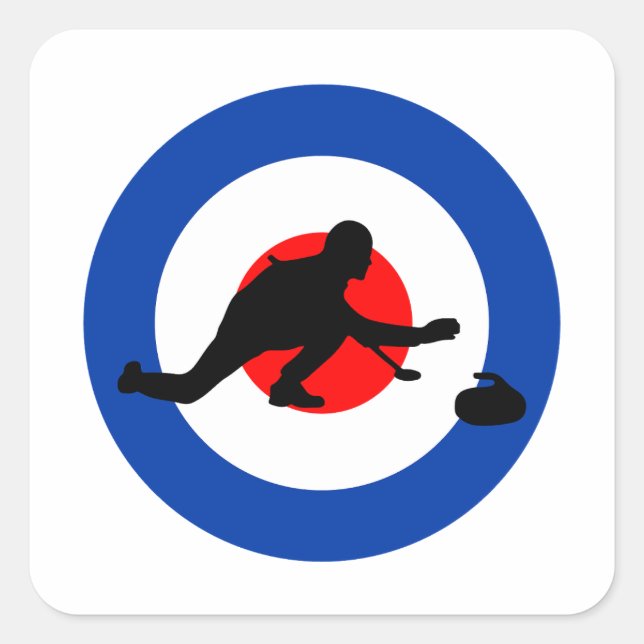 Curling Ice sport Stone Broom Square Sticker (Front)