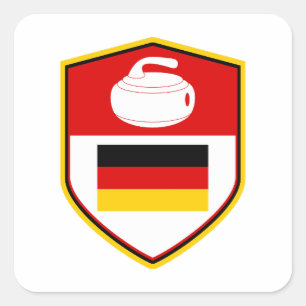 Curling Ice sport Stone Broom Square Sticker