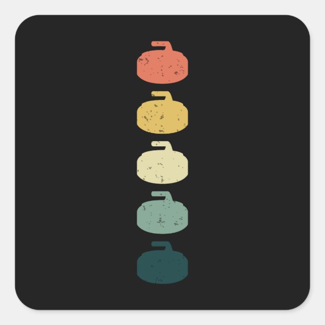 Curling Ice sport Stone Broom Square Sticker (Front)