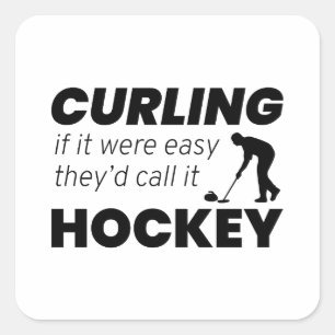 Curling Ice sport Stone Broom Square Sticker