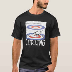 Curling Ice Stick Shooting Ice Rink Stones End Cur T-Shirt