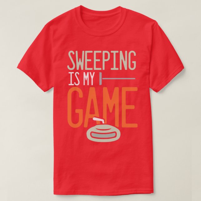 Curling Ice Winter Sports Sweeper Sweeping Curler  T-Shirt (Design Front)