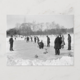 Curling in Central Park, 1906 Postcard