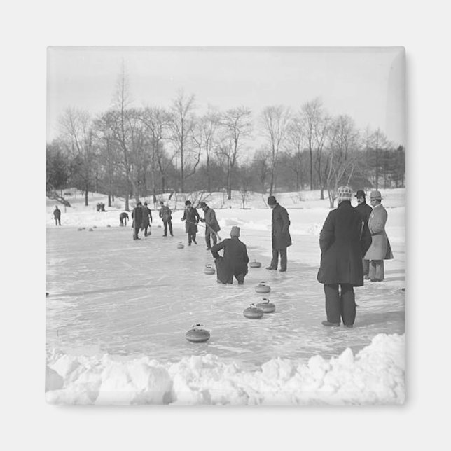 Curling in Central Park NYC Magnet (Front)
