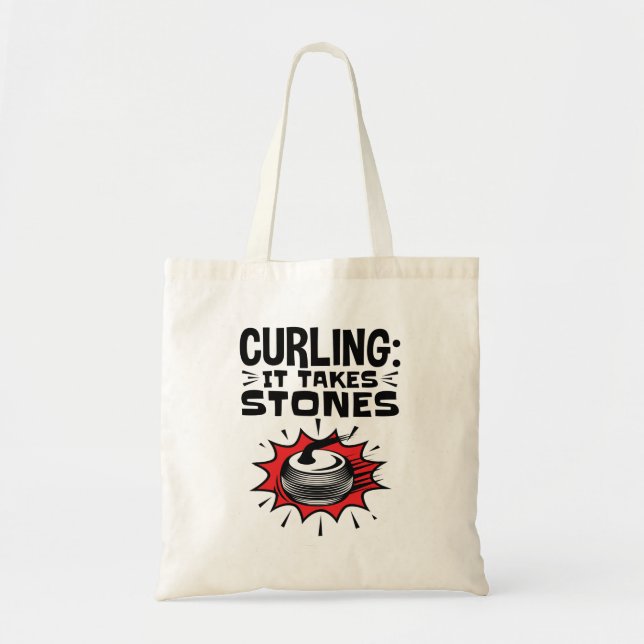 Curling It Takes Stones Tote Bag (Front)