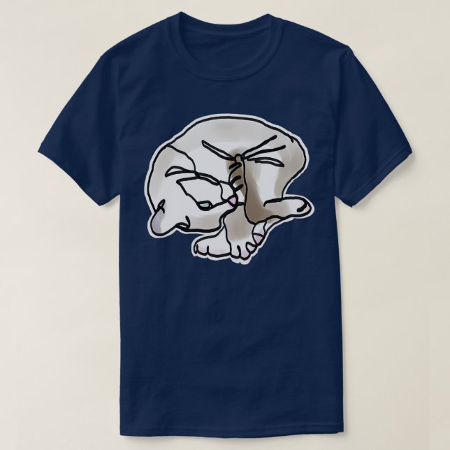 Curling Kitten in OneTouch Brush T-Shirt (Design Front)