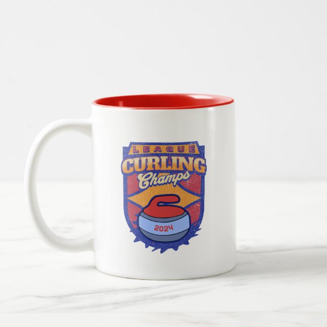 Curling League Champs Two-Tone Coffee Mug (Left)