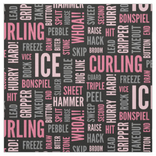 Curling Lingo Fabric - Pink and Black