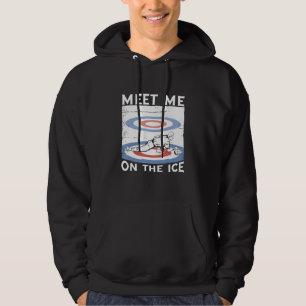 Curling Meet Me On The Ice Winter Sport Curling Pl Hoodie