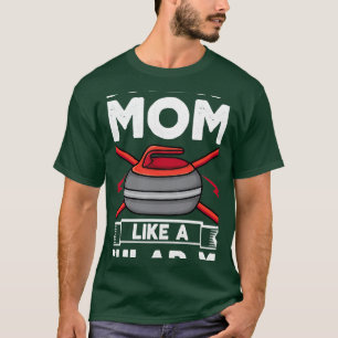 Curling mum like a regular mum but cooler retro cu T-Shirt