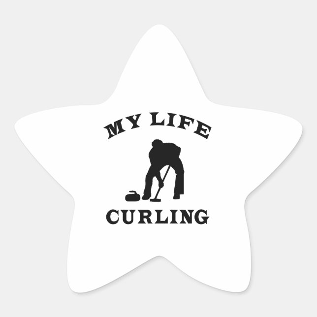 Curling My Life Star Sticker (Front)