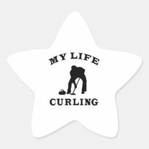Curling My Life Star Sticker