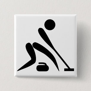 Curling Pictogram 15 Cm Square Badge