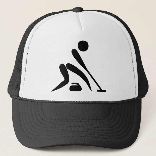 Curling Pictogram Trucker Hat (Front)