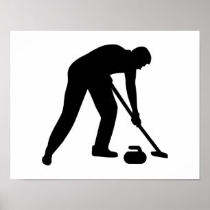 Curling player team poster