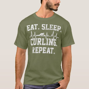 Curling Player Vintage Heartbeat Premium T-Shirt