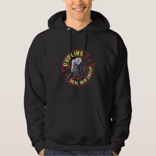 Curling Real Men Sweep Guys Boys Dudes Winter Spor Hoodie