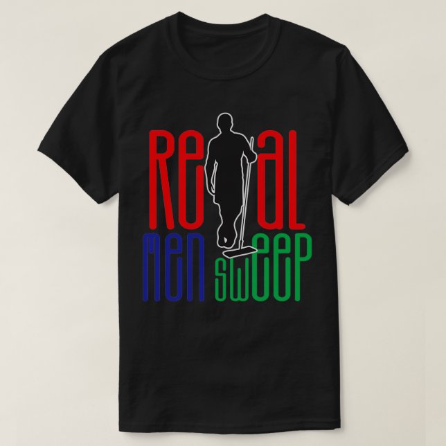 Curling Real Men Sweep TShirt Classic TShirt (Design Front)