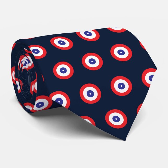 Curling Rink Target Patterned Tie (Rolled)