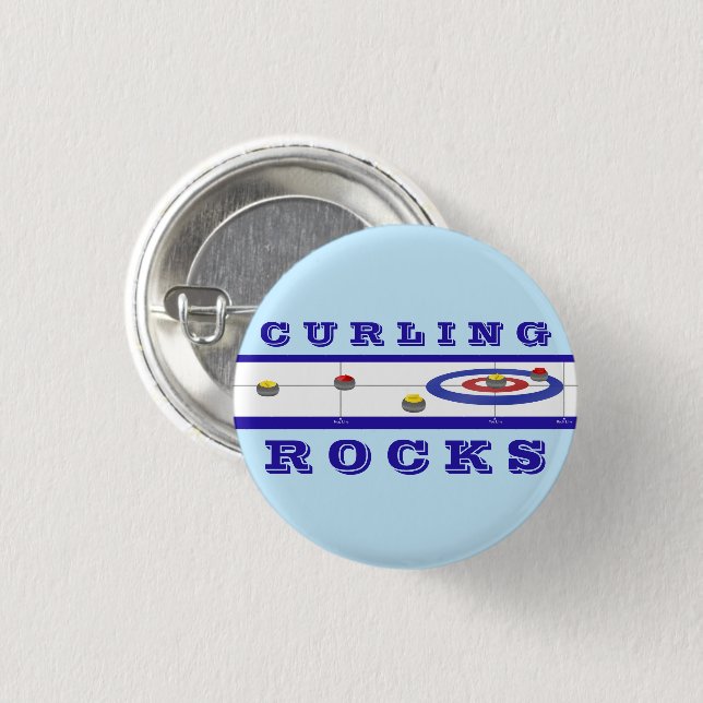 Curling Rocks 3 Cm Round Badge (Front & Back)