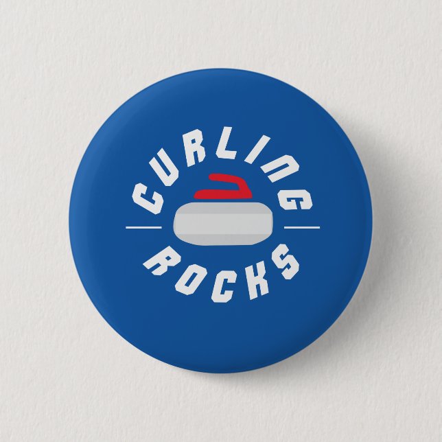 Curling Rocks! 6 Cm Round Badge (Front)