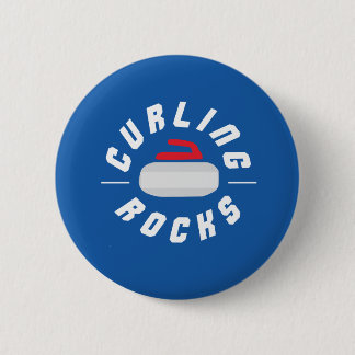 Curling Rocks! 6 Cm Round Badge