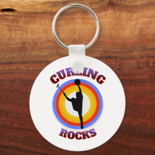 Curling Rocks Key Ring
