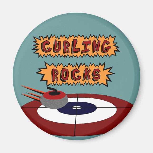 Curling Rocks Magnet (Front)