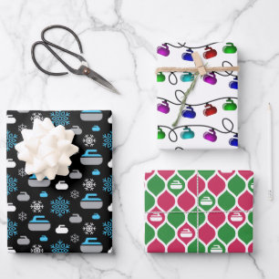 Curling Rocks Wrapping Paper Sheets - Assortment