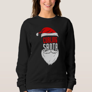 Curling Santa Claus Christmas Holiday Curling Sweatshirt