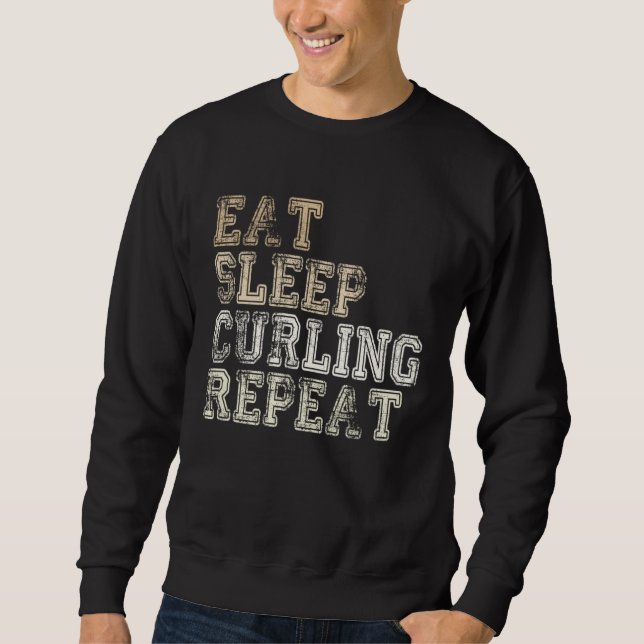 Curling saying outfit curling curling player sweatshirt (Front)
