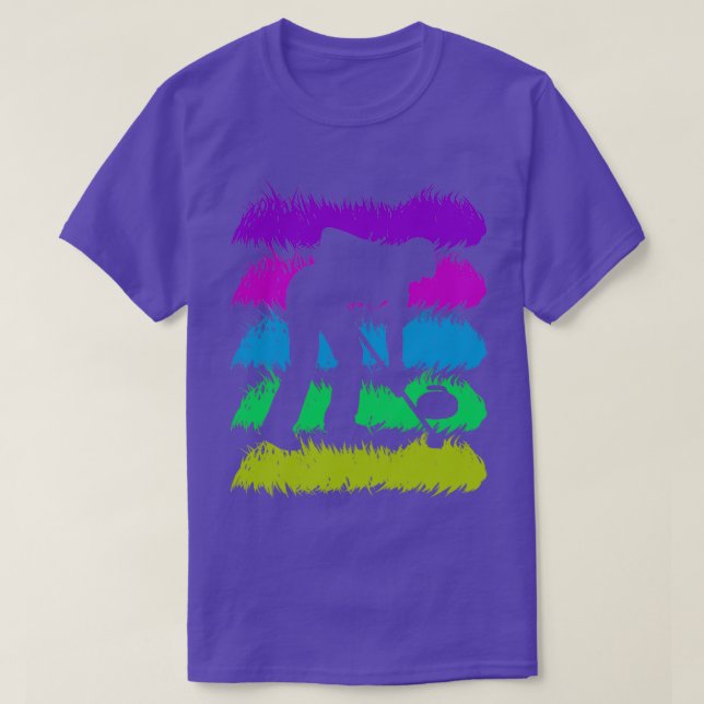 Curling Shadow with Retro Colours T-Shirt (Design Front)