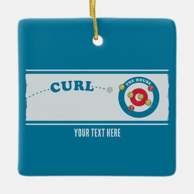 Curling sheet Curling stones Ceramic Ornament (Front)