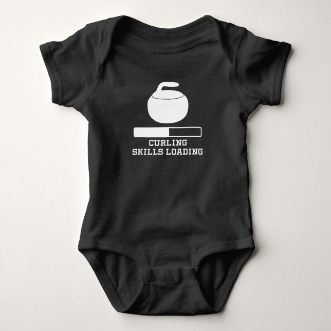 Curling Skills Loading Baby Bodysuit (Front)
