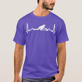 Curling Sport Heartbeat Line 6 T-Shirt