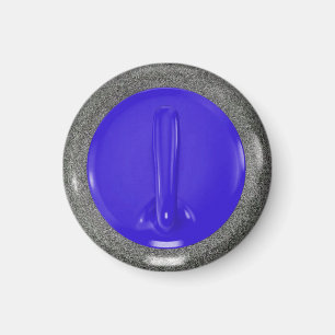Curling Stone Blue Sports Fun Magnet