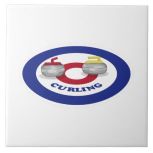 Curling stone ceramic tile
