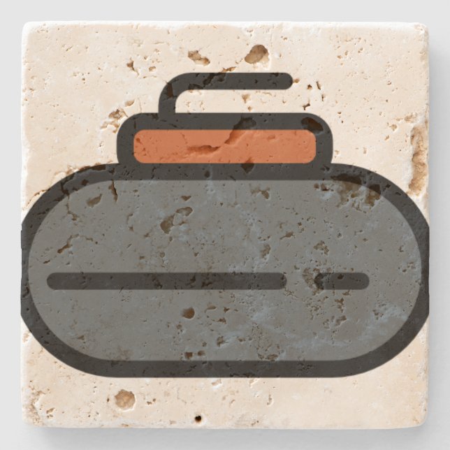 curling stone coaster (Front)