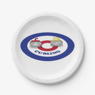 Curling stone paper plate