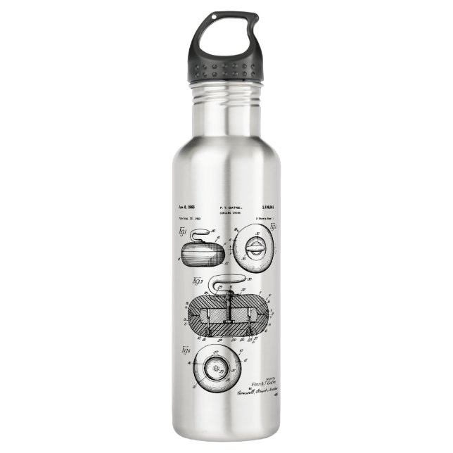 Curling Stone Patent 710 Ml Water Bottle (Front)