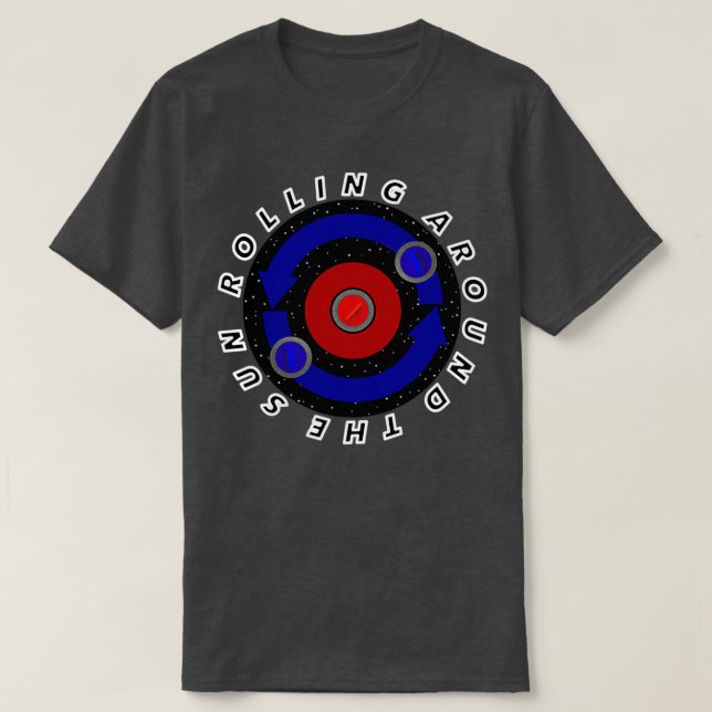 Curling Stone rolling like the Earthx27s orbit Out T-Shirt (Design Front)