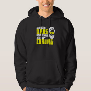 Curling team father's day beard curling player hoodie