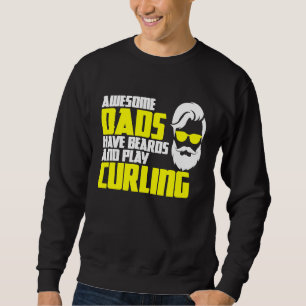 Curling team father's day beard curling player sweatshirt