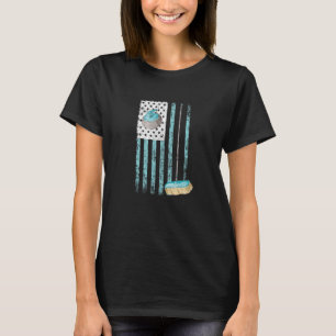Curling Usa  American Flag Patriotic Winter Sports T-Shirt