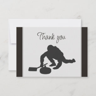 Curling Volunteer Helper Thank You Card