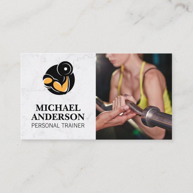 Curling Weights Logo | Training Session Business Card (Front)