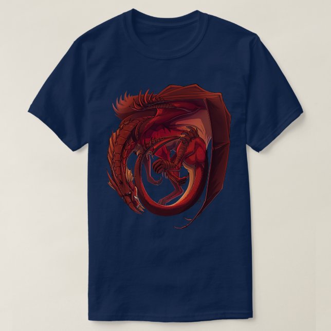 Curling Welsh dragon T-Shirt (Design Front)