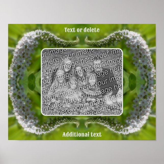 Curling Wildflowers Frame Create Your Own Photo Poster (Front)