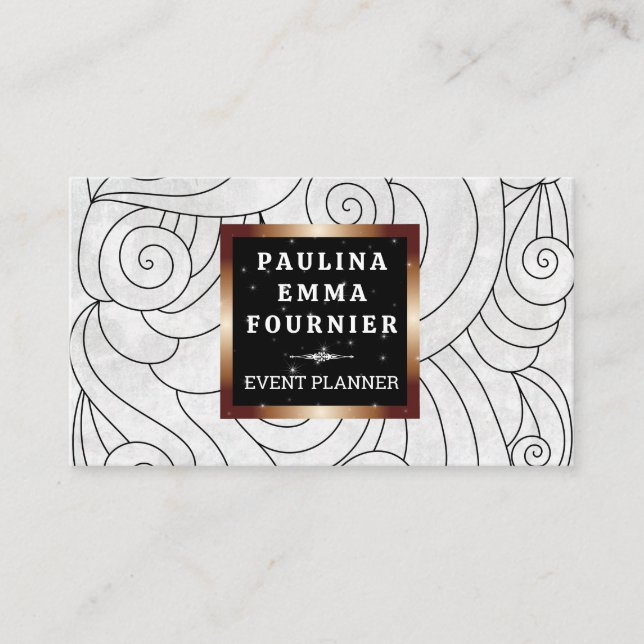 Curls and Waves Pattern Business Card (Front)